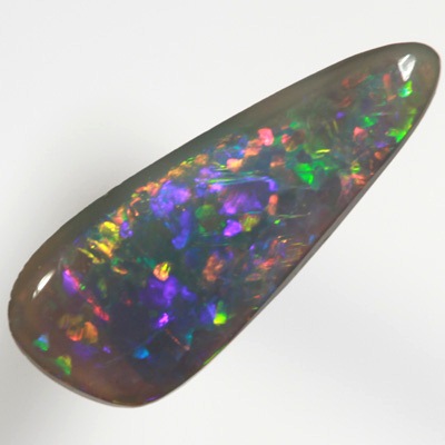SOLID BLACK OPAL Bright gemmy fire in a Floral Harlequin pattern SEE VIDEO